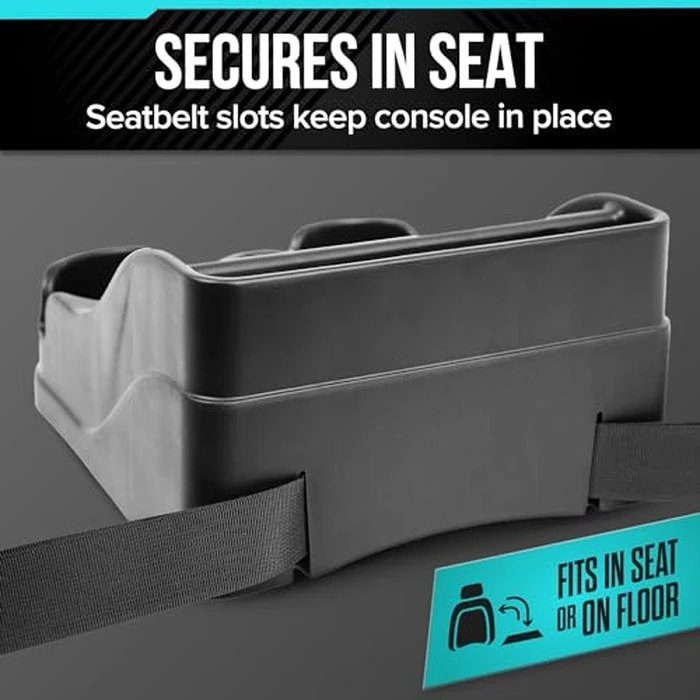 Moblorg Small Center Console for Cars, Trucks, Minivans, SUVs, Vehicle Organizer, Cup Holders, Recycled Plastic, Made in USA (Black) by Moblorg - Image 4