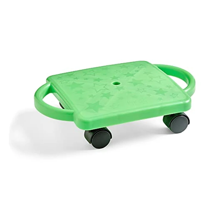 hand2mind Green Indoor Scooter Board with Handles, Sit Down Floor Scooter, Gym Activities for Kids, Indoor Sport Recess Games, Physical Education Equipment, Gross Motor Toys by hand2mind - Image 1