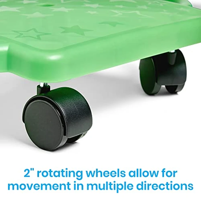 hand2mind Green Indoor Scooter Board with Handles, Sit Down Floor Scooter, Gym Activities for Kids, Indoor Sport Recess Games, Physical Education Equipment, Gross Motor Toys by hand2mind - Image 3