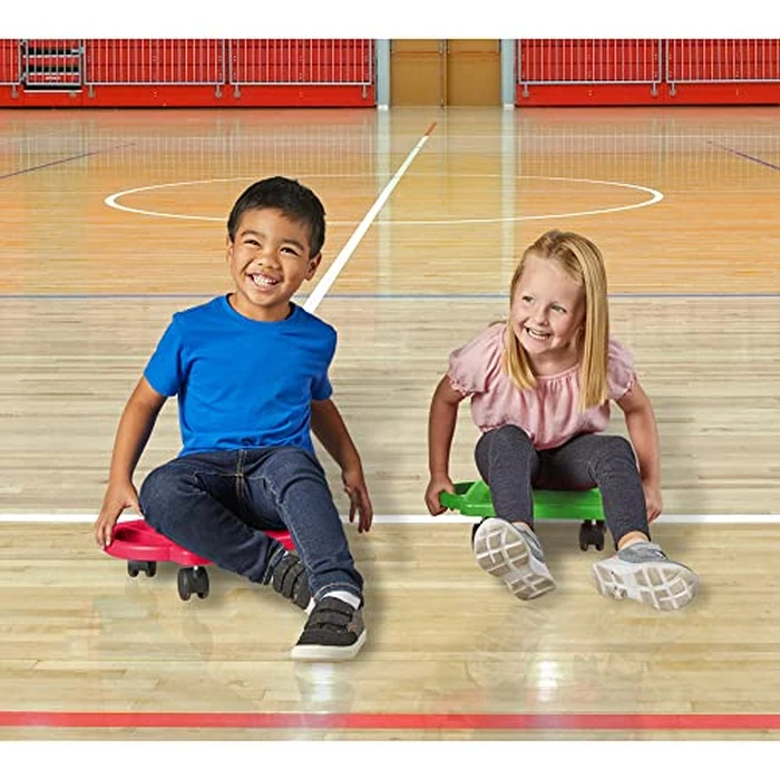 hand2mind Green Indoor Scooter Board with Handles, Sit Down Floor Scooter, Gym Activities for Kids, Indoor Sport Recess Games, Physical Education Equipment, Gross Motor Toys by hand2mind - Image 7