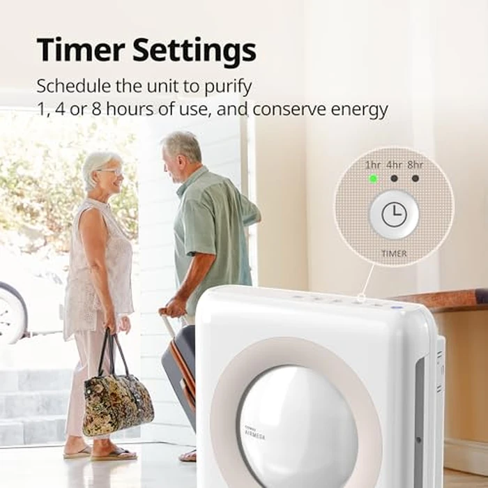 Coway Airmega AP-1512HH(W) True HEPA Purifier with Air Quality Monitoring, Auto, Timer, Filter Indicator, and Eco Mode, 16.8 x 18.3 x 9.7, White by Coway - Image 9