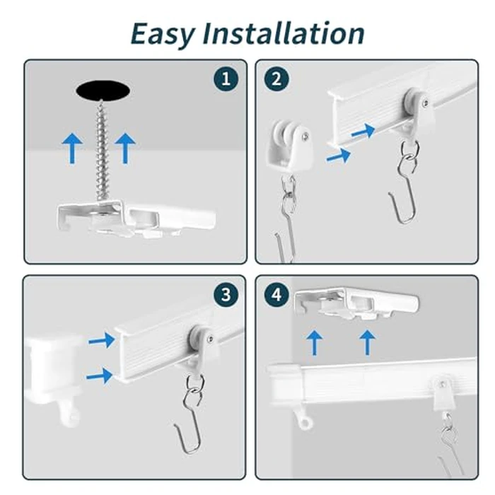 JIHXYER Flexible Bendable 16.4ft (5m) Curved Ceiling Mount Curtain Track, PVC White Matte, for Home, Office, RV, Bathroom by JIHXYER - Image 5
