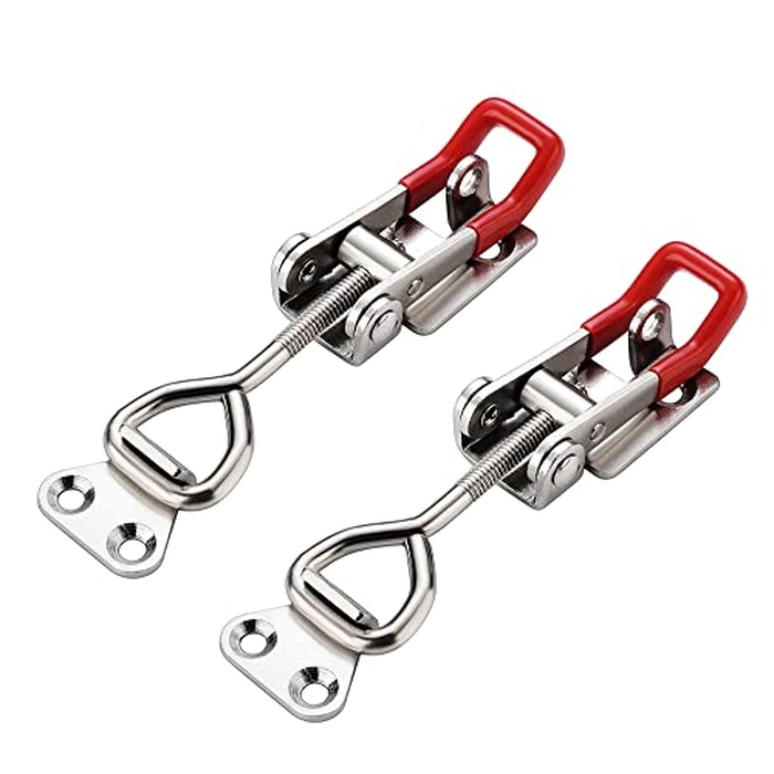 E-TING 2 Pack 4003 Adjustable Toggle Latch Clamp Smoker Latch Clamps 1322Lbs 600Kg Holding Capacity Heavy Duty Large Toggle Latches, Pull Toggle Clamp Latch for Smoker, Toolbox Case etc. by E-TING - Used - Very Good condition