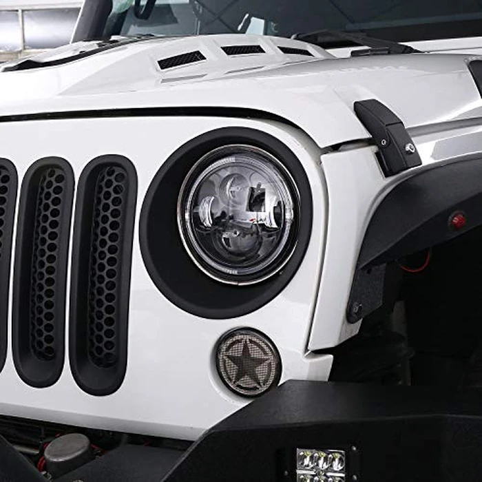 u-Box Wrangler Headlight Bezel Cover Insert Matte Black Headlamp Trim Compatible with Wrangler JK & Unlimited 2007-2015 - Pair by u-Box - Image 4