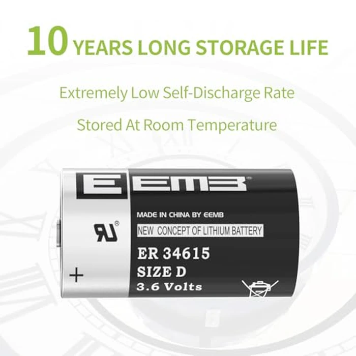 4Pack EEMB 3.6V D Cell Batteries ER34615 D Size Lithium Batteries 19000mAh Li-SOCL₂ Non-Rechargeable Battery LS-33600 XL-205F for CNC & Printing Machine Tool,Meter,Clock & 2 Year Manufacturer Warranty by EEMB - Image 7