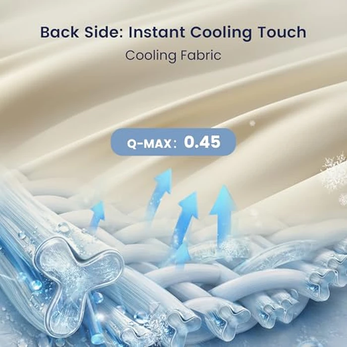 Amélie Home Elegant Pintuck Cooling Comforter, Queen Size, Cooling Blanket for Hot Sleepers, Lightweight Summer Bedding with Q-Max 0.45 Cooling Fabric, Breathable Cold Blanket, 90x90 Inches, Beige by Amélie Home - Image 3