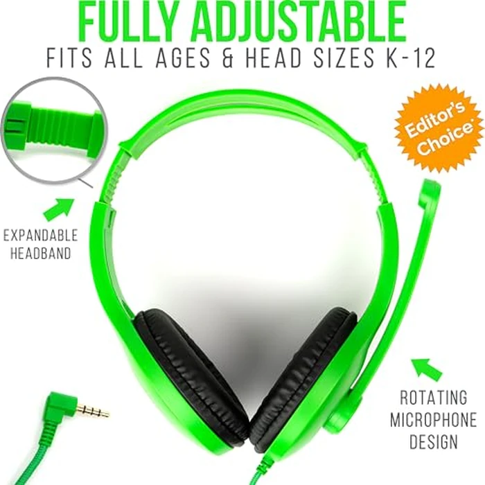 Barks Classroom Headphones with Microphone (10 Pack, Mixed Colors) - Superior On-Ear Bulk Headphones for School: Best for Students K-12 Classrooms (Rotating Boom Mic, Good Recording Quality) by Barks - Image 4