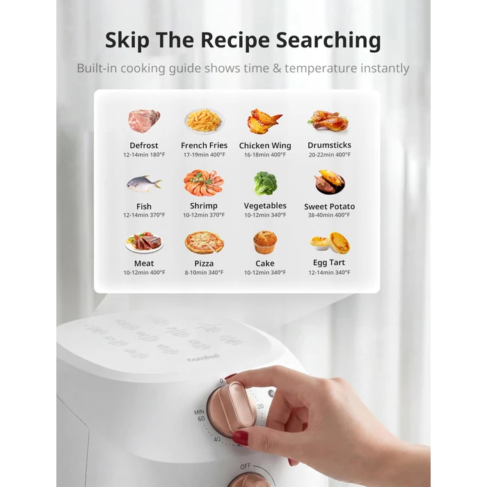 COMFEE' Compact 2.1 Quart Air Fryer with 12 Menu Options, Adjustable Timer & Temperature Control 80-204 degrees C, Dishwasher-Safe Nonstick Fry Basket by COMFEE' - Image 3