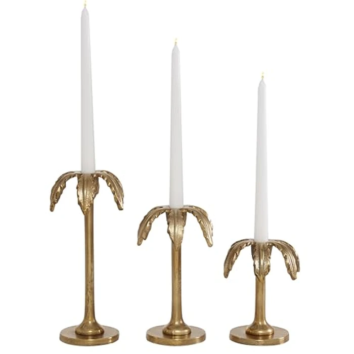 Deco 79 Aluminum Candle Holder, Set of 3 6", 8", 10" H, Gold by Deco 79 - Used - Like New condition - CA$19.34