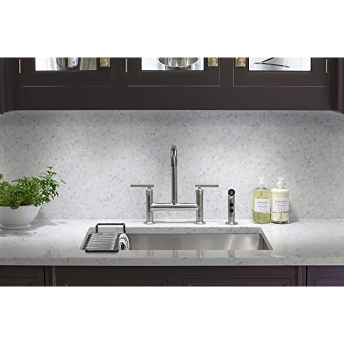 KOHLER Strive(R) 29" Undermount Kitchen Sink, Medium Single Bowl with Basin Rack, Stainless Steel Kitchen Sinks, K-5409-NA by Kohler - Image 5