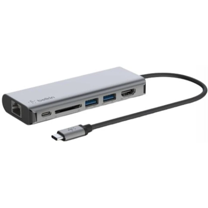 Belkin Connect USB-C 6-in-1 Multiport Adapter - Space Gray by Belkin - Refurbished - Excellent condition