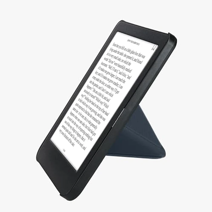 kwmobile Origami Case Compatible with Kobo Clara BW/Colour Case - Slim PU Leather Cover with Stand - Dark Blue by kwmobile - Image 9