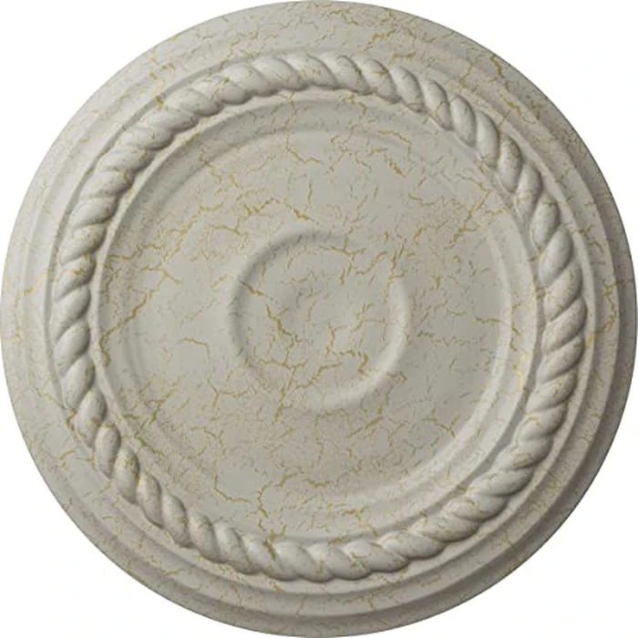 Ekena Millwork CM07ALPCC 7 7/8"OD X 3/4"P Small Alexandria Ceiling Medallion Fits Canopies Up to 4 5/8", Pot of Cream Crackle by Ekena Millwork - Used - Very Good condition - US$8.81