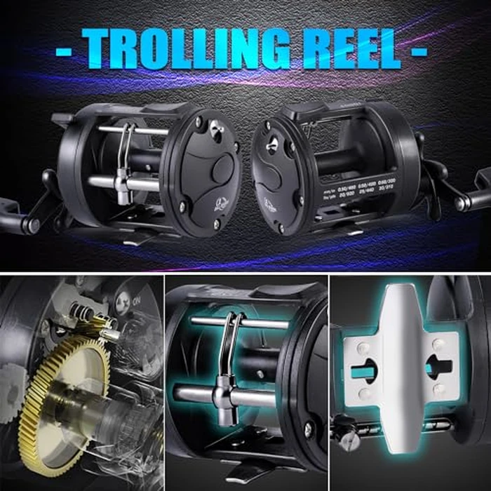 Sougayilang Fiberglass Fishing Pole Conventional Reel Combo with Durable P-Cork Rod Handle, Medium Heavy for Catfish Salmon and Steelhead- 9'0"with 4000 Reel by Sougayilang - Image 6