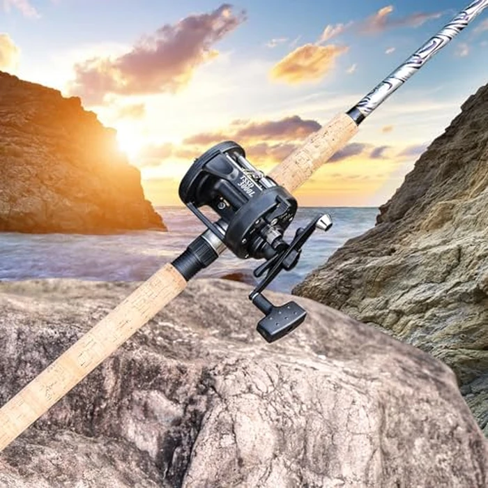 Sougayilang Fiberglass Fishing Pole Conventional Reel Combo with Durable P-Cork Rod Handle, Medium Heavy for Catfish Salmon and Steelhead- 9'0"with 4000 Reel by Sougayilang - Image 9