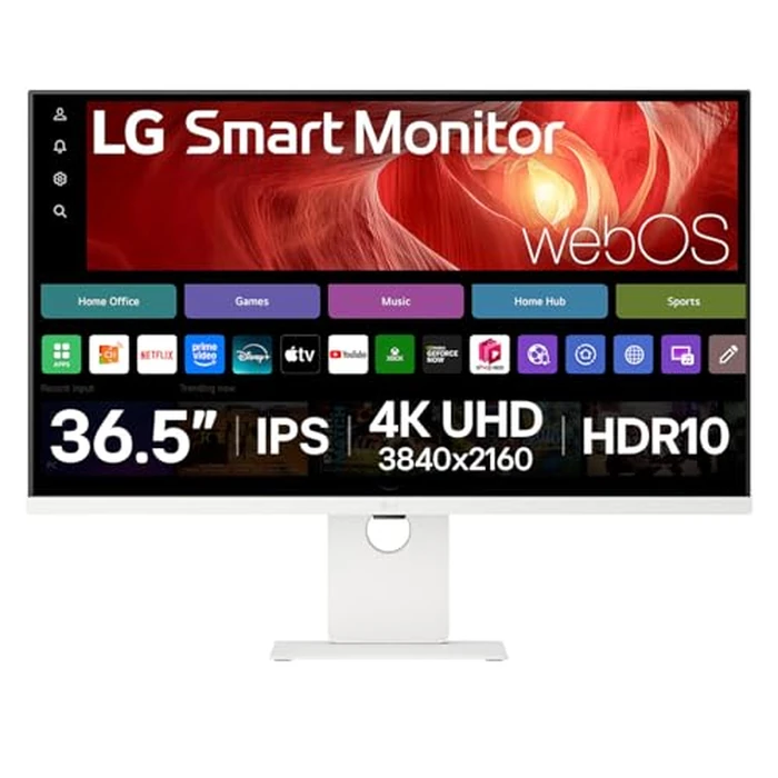 LG 36.5” 4K UHD IPS Smart Monitor 37U730SA-W, webOS, USB-C 65W, AirPlay 2, Bluetooth, ThinQ App, Netflix, Prime, Disney+, YouTube, Apple TV, Remote PC Access, Adjustable Stand by LG - Used - Very Good condition - CA$485.82