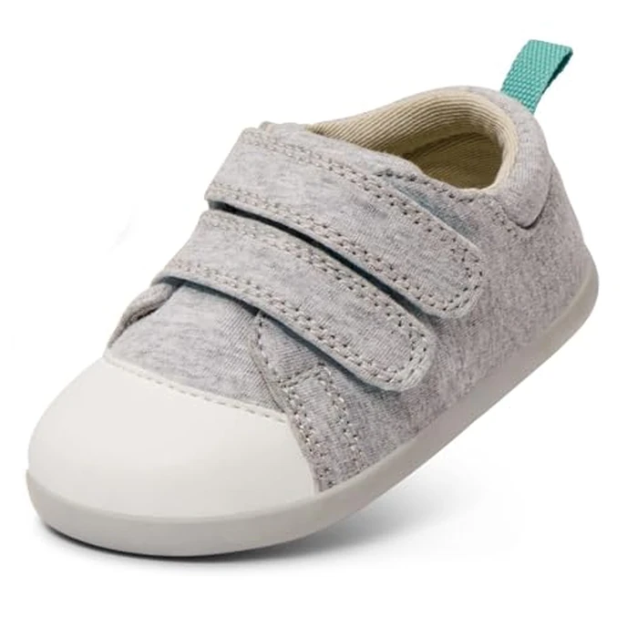 Ten Little First Walker Baby Shoes & Toddler Shoes for Boys & Girls - Lightweight, Breathable Cotton Baby Walking Shoes - Non-Slip, Wide-Feet Walking Shoes for Babies - Heather Gray, Size 5 by Ten Little - Image 1