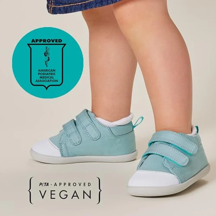 Ten Little First Walker Baby Shoes & Toddler Shoes for Boys & Girls - Lightweight, Breathable Cotton Baby Walking Shoes - Non-Slip, Wide-Feet Walking Shoes for Babies - Heather Gray, Size 5 by Ten Little - Image 3