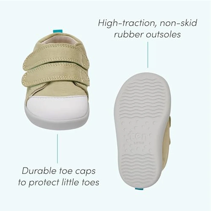 Ten Little First Walker Baby Shoes & Toddler Shoes for Boys & Girls - Lightweight, Breathable Cotton Baby Walking Shoes - Non-Slip, Wide-Feet Walking Shoes for Babies - Heather Gray, Size 5 by Ten Little - Image 5