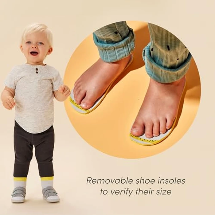 Ten Little First Walker Baby Shoes & Toddler Shoes for Boys & Girls - Lightweight, Breathable Cotton Baby Walking Shoes - Non-Slip, Wide-Feet Walking Shoes for Babies - Heather Gray, Size 5 by Ten Little - Image 7