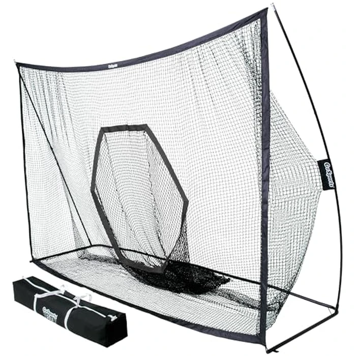 GoSports 10 ft x 7 ft PRO Golf Practice Hitting Net - Personal Driving Range for Indoor or Outdoor Use - Black by GoSports - Used - Acceptable condition - CA$91.12