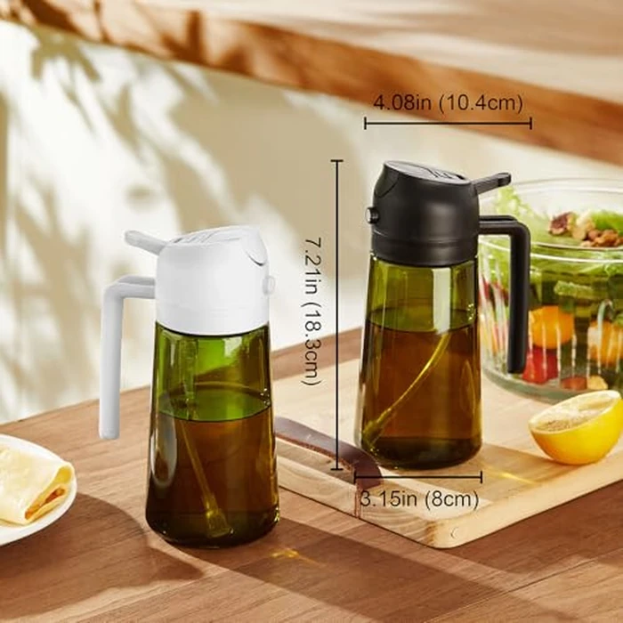 TrendPlain - Original 16oz/470ml Olive Oil Dispenser Bottle for Kitchen Gadgets and Air Fryer Accessories - Olive Oil Sprayer for Cooking w/Stickers - Black&Ash by TrendPlain - Image 6