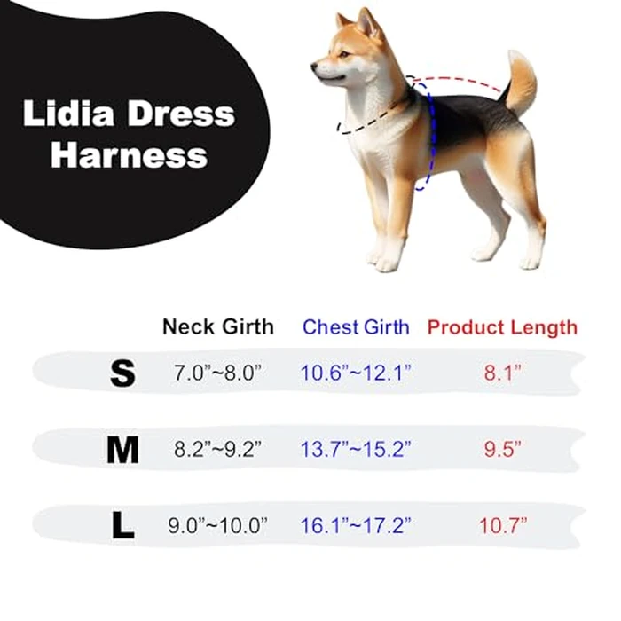 Pinkaholic New York Lidia Dress Dog Harness Warm Winter Flower Pattern for Small Dog, Beige, Medium by PINKAHOLIC - Image 5