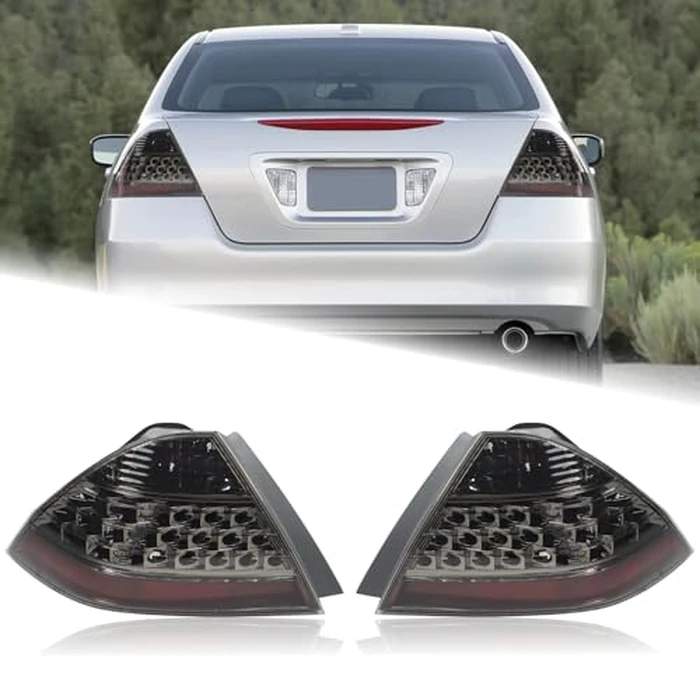 KAMDKI A Pair Smoke Black Tail Light Fit for 2006 2007 Honda Accord LX EX EXL Sedan 4-Door Rear Lamp Assembly Left Driver and Right Passenger Side W/Bulb W/O Unit Module 33551SDAA32 HO2819130 by KAMDKI - Used - Very Good condition - US$111.73