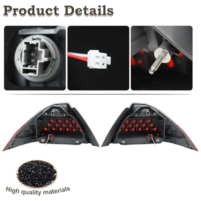KAMDKI A Pair Smoke Black Tail Light Fit for 2006 2007 Honda Accord LX EX EXL Sedan 4-Door Rear Lamp Assembly Left Driver and Right Passenger Side W/Bulb W/O Unit Module 33551SDAA32 HO2819130 by KAMDKI - Image 2