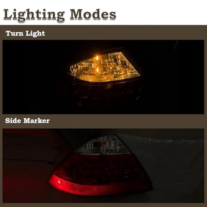 KAMDKI A Pair Smoke Black Tail Light Fit for 2006 2007 Honda Accord LX EX EXL Sedan 4-Door Rear Lamp Assembly Left Driver and Right Passenger Side W/Bulb W/O Unit Module 33551SDAA32 HO2819130 by KAMDKI - Image 3