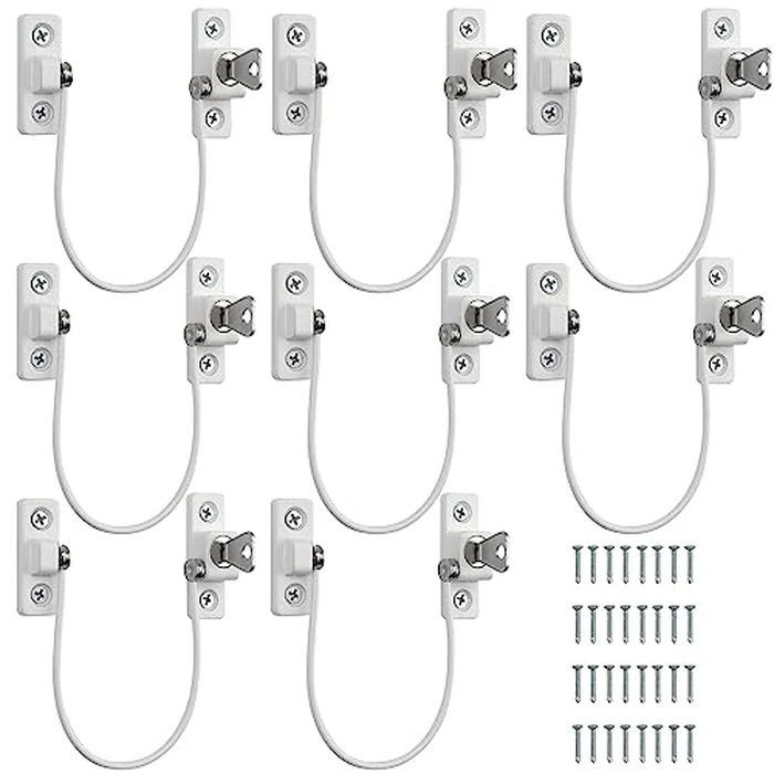 Kamtop Window Locks - 8PCS Window Restrictor with Key for uPVC Metal Windows, Window Safety Locks for Pet Childproof by Kamtop - Used - Like New condition - CA$35.21