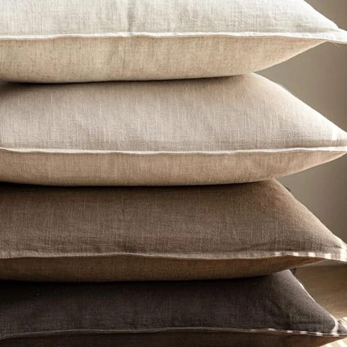 Foindtower Pack of 2, Decorative Linen Soild Throw Pillow Covers Soft Accent Cushion Case Boho Farmhouse Neutral Pillowcase for Couch Sofa Bedroom Living Room Home Decor 22 x 22 Inch Reddish Brown by Foindtower - Image 5