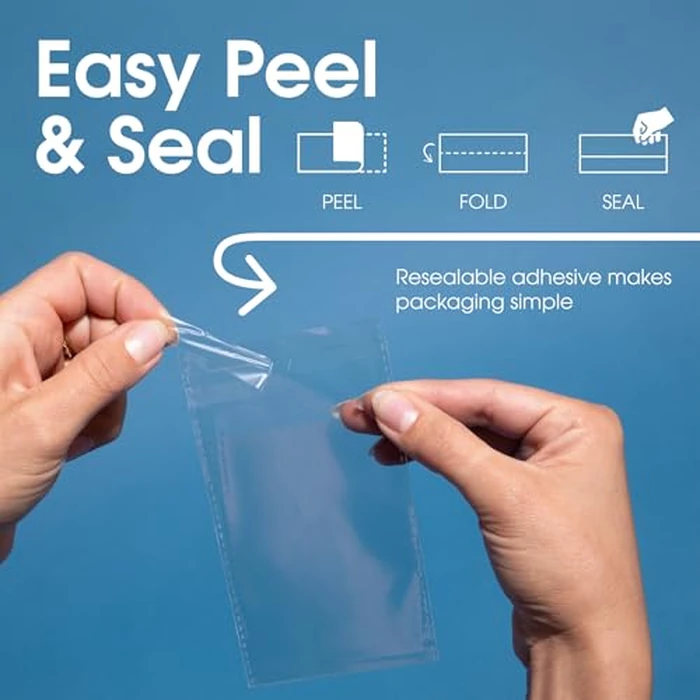 11" X 14" Self-Sealing Cellophane Bags (100 Count) Clear Poly Packaging for Clothing, Prints, Photos, Documents - Reinforced Resealable Cello Bags for Small Business Shipping - Spartan Industrial by Spartan Industrial - Image 5