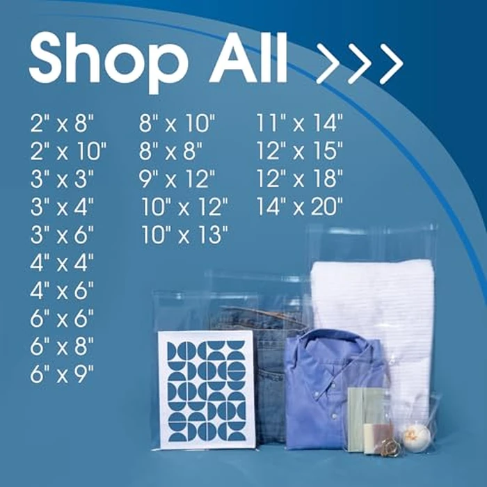 11" X 14" Self-Sealing Cellophane Bags (100 Count) Clear Poly Packaging for Clothing, Prints, Photos, Documents - Reinforced Resealable Cello Bags for Small Business Shipping - Spartan Industrial by Spartan Industrial - Image 7