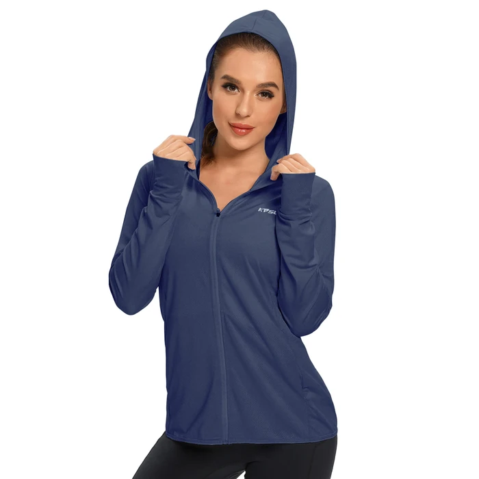 KPSUN Women's UPF 50+ UV Sun Protection Clothing Zip Up Hoodie SPF Long Sleeve Sun Shirt Fishing Hiking Outdoor Jacket,navy,S by KPSUN - Image 2