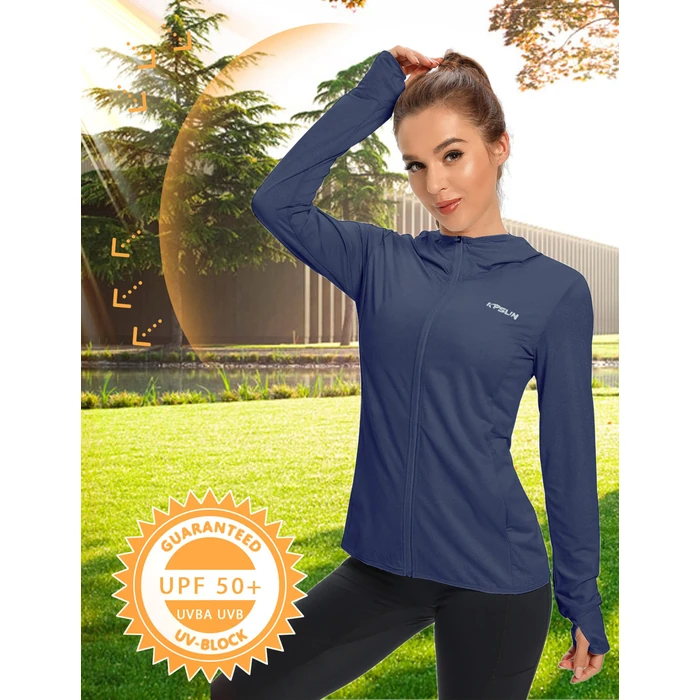 KPSUN Women's UPF 50+ UV Sun Protection Clothing Zip Up Hoodie SPF Long Sleeve Sun Shirt Fishing Hiking Outdoor Jacket,navy,S by KPSUN - Image 5