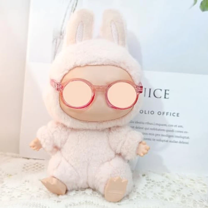 Doll Accessories Set for Labubu Included Mini Glasses, Camera and Mini Shoes, Dress Up Accessories for 17cm, Mini Costume Supplies (Pink) by NixusHep Drca00 - Image 3