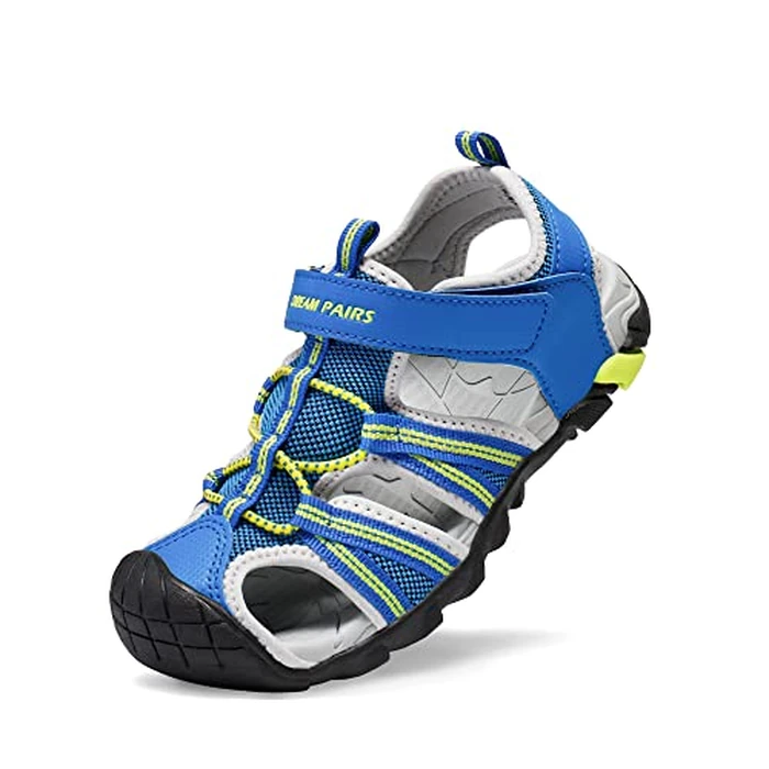 DREAM PAIRS Boys Girls Outdoor Summer Sport Athletic Sandals for Toddler/Little/Big Kid,Size 2 Little Kid,Royal/Neon/Green/Light/Grey,170813-K by DREAM PAIRS - Used - Very Good condition - US$13.10