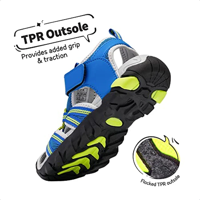 DREAM PAIRS Boys Girls Outdoor Summer Sport Athletic Sandals for Toddler/Little/Big Kid,Size 2 Little Kid,Royal/Neon/Green/Light/Grey,170813-K by DREAM PAIRS - Image 4