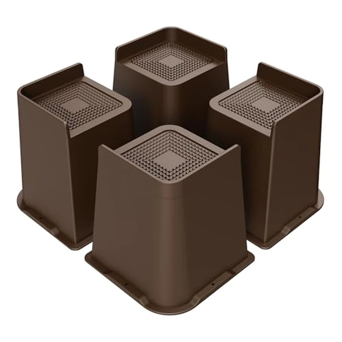 MYMULIKE Bed Risers 6 Inch Heavy Duty, Furniture Risers for Bed, Couch, Desk, Chair, Refrigerator, Cabinet, 4 Pack L Edge Square Design Stand Supports Up to 6000 Pounds by MYMULIKE - Image 1