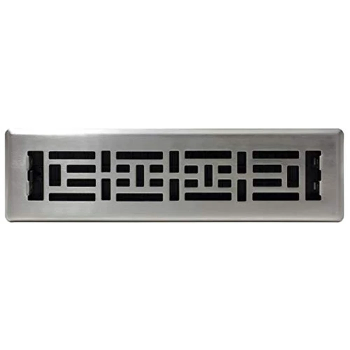 Decor Grates AJH212-NKL 2-Inch by 12-Inch Oriental Floor Register, Brushed Nickel by Decor Grates - Image 2
