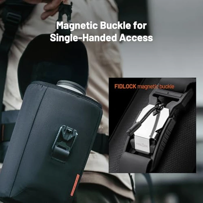 PGYTECH Camera Lens Bag, Magnetic Buckle Camera Lens Case, Water Resistant Protective Lens Pouch for DSLR Camera Lens, Thick Camera Lens Bag for Sony, Nikon, Canon Size L by PGYTECH - Image 2