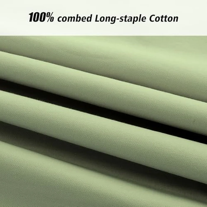 Lirex 2 Pack Pillow Cases, 100% Cotton Breathable Pillowcases Pillow Covers, 20 x 26 inch (50 x 66 cm) Standard Size, Green by Lirex - Image 5