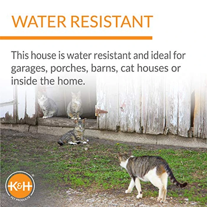 K&H Pet Products Heated Outdoor Cat House for Outside Pets in Winter, Weatherproof Outdoor House for Ferals, Insulated Kitty Shelter, 2 Doors, Waterproof Heated Cat Bed, Safety Listed - Barn 20W by K&H Pet Products - Image 4