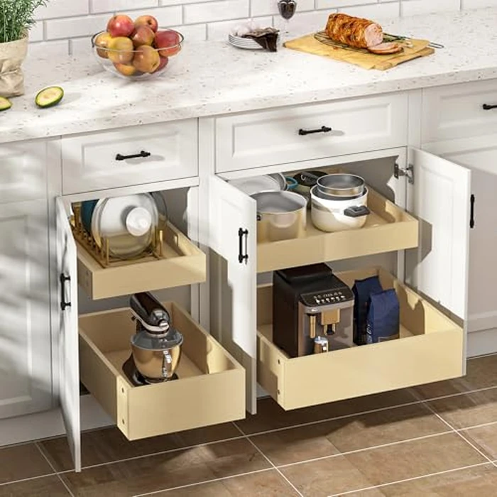 WelFurGeer Soft Close Pull Out Drawers for Cabinets, 23" W x 22" D Pull Out Cabinet Organizer, Bottom Mount Pull Out Drawer, Space-Saving Slide Out Drawers for Kitchen Cabinets for Home & Kitchen by WelFurGeer - Image 2