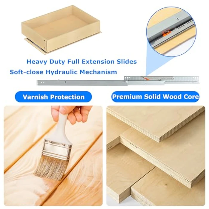 WelFurGeer Soft Close Pull Out Drawers for Cabinets, 23" W x 22" D Pull Out Cabinet Organizer, Bottom Mount Pull Out Drawer, Space-Saving Slide Out Drawers for Kitchen Cabinets for Home & Kitchen by WelFurGeer - Image 4