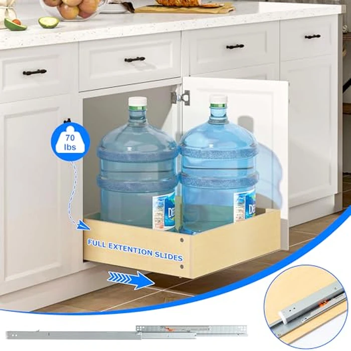 WelFurGeer Soft Close Pull Out Drawers for Cabinets, 23" W x 22" D Pull Out Cabinet Organizer, Bottom Mount Pull Out Drawer, Space-Saving Slide Out Drawers for Kitchen Cabinets for Home & Kitchen by WelFurGeer - Image 6