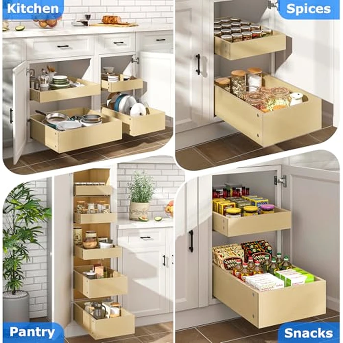 WelFurGeer Soft Close Pull Out Drawers for Cabinets, 23" W x 22" D Pull Out Cabinet Organizer, Bottom Mount Pull Out Drawer, Space-Saving Slide Out Drawers for Kitchen Cabinets for Home & Kitchen by WelFurGeer - Image 7