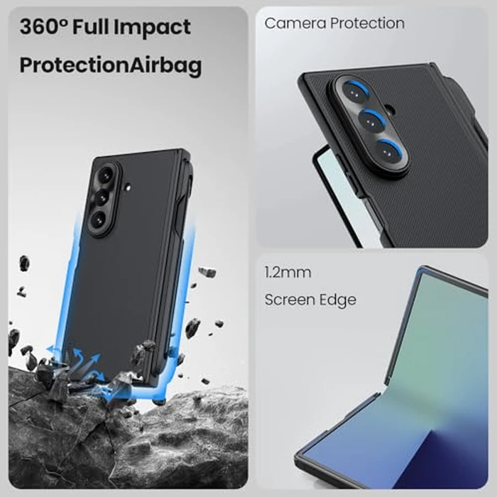 Nillkin for Samsung Galaxy Z Fold 7 Magsafe Case with S Pen & S Pen Holder, Built-in Screen Protector, Fold 7 Case with Hinge Protection, Compatible with MagSafe, Protective Magnetic Slim Case, Black by Nillkin - Image 6