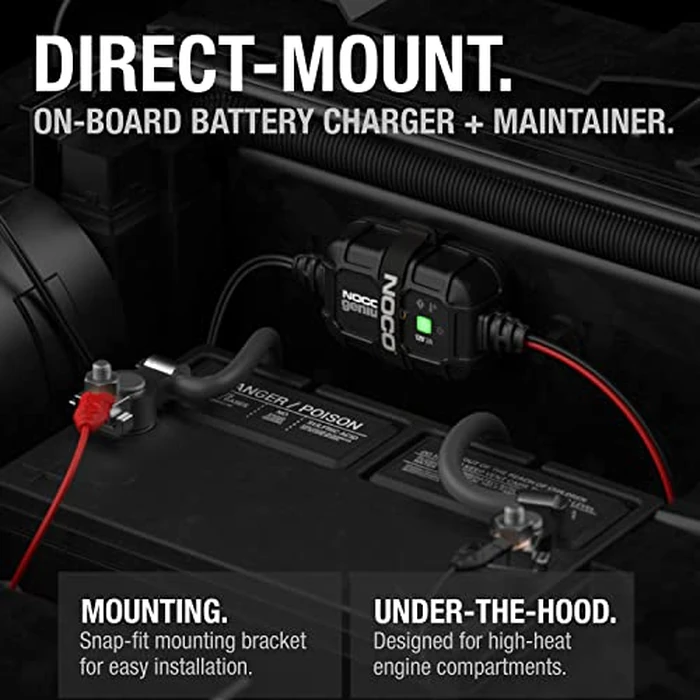 NOCO GENIUS2D: 2A 12V Smart Onboard Battery Charger - Direct-Mount Automatic Maintainer, Trickle Charger & Desulfator with Overcharge Protection & Temperature Compensation - for Lead-Acid Batteries by NOCO - Image 2